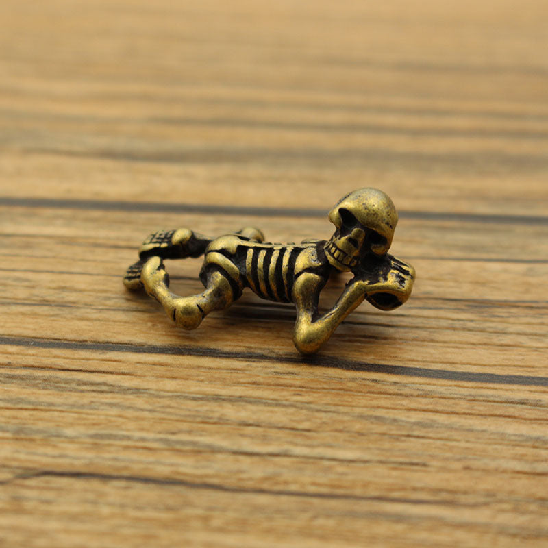 ☠️🔥Mysterious Charm☠️ - Mini Brass Skull Figurine