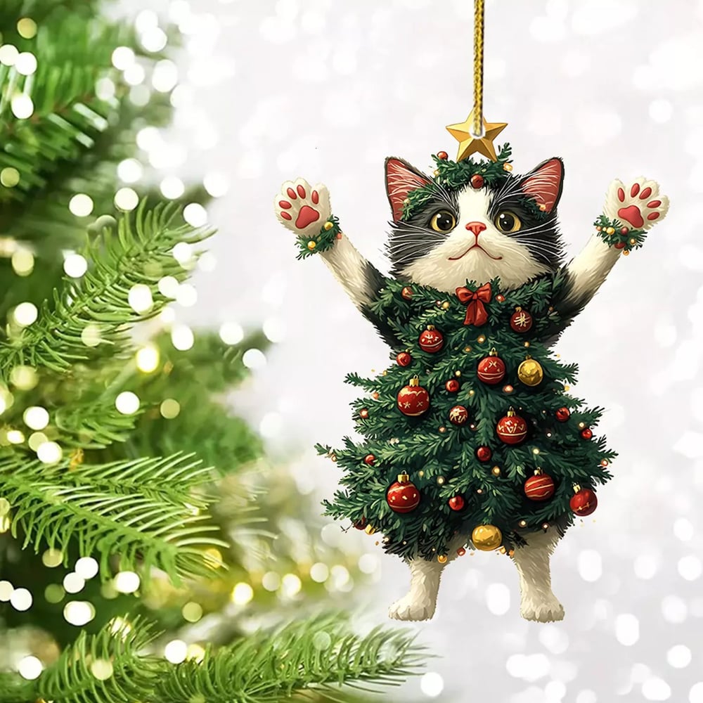 đ„Last Day Promotion 49% OFFđFunny Black and White Cats Christmas Ornament (Limited Handmade 200pcs)