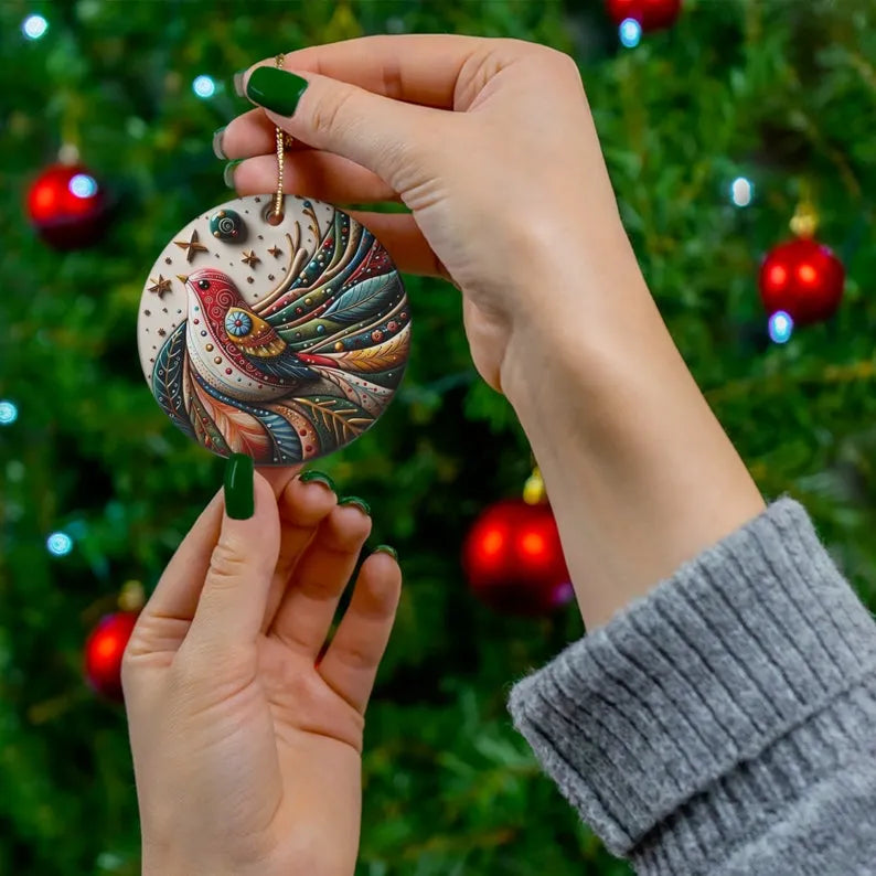 🎅CHRISTMAS SALE 50% OFF🎄Bird Of Many Colors Ceramic Christmas Ornament🐦