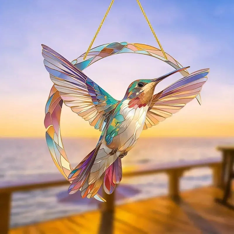 π Hummingbird Suncatcher Colorful Window Hanging π₯