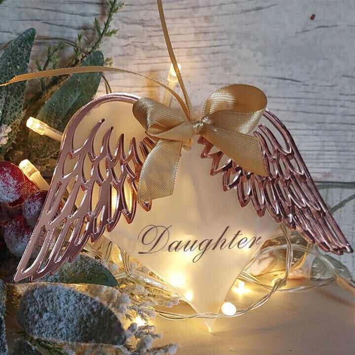 Last Day 70% OFF - 👼Heart With Angel Wings Memorial Ornament