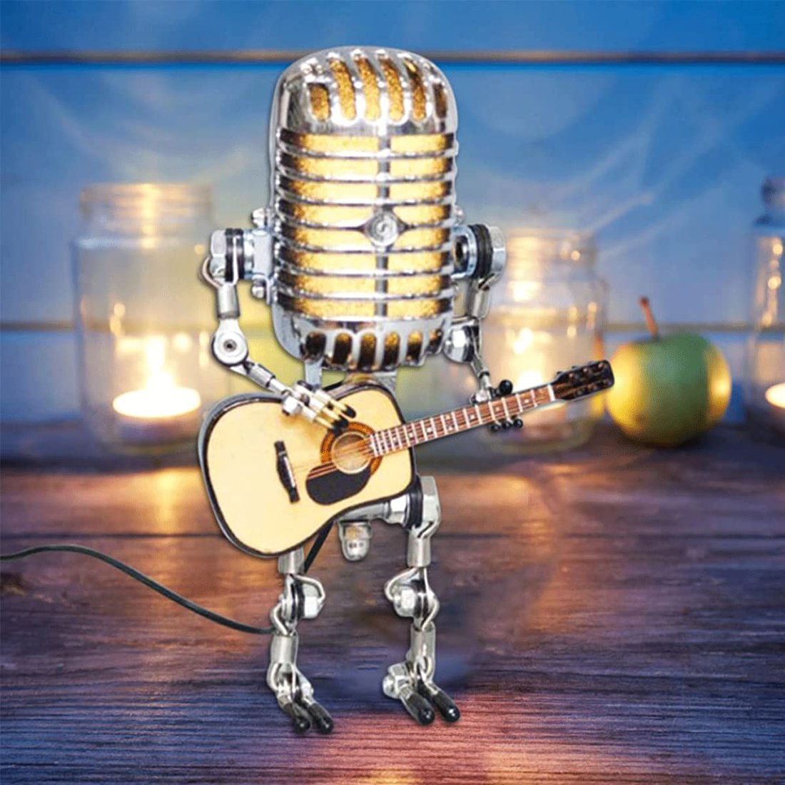 🎙Vintage Metal Microphone Robot Desk Lamp🎸