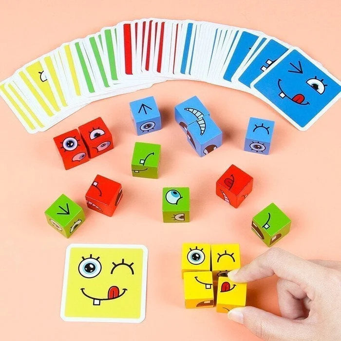 ๐2024 Parent-child Interactive Games Face-Changing Magic Cube Building Blocks