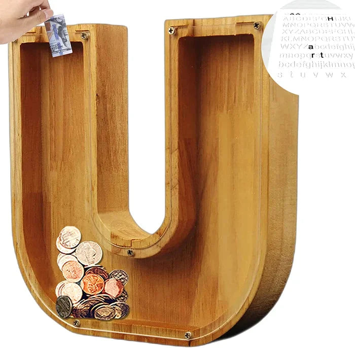 (š„2024 BEST GIFT TO CHILDRENš„) Wooden Letter Piggy Bankš