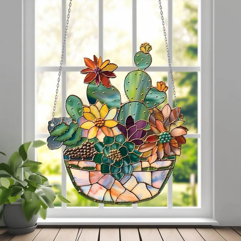 🌷Succulent Acrylic Window Hanging