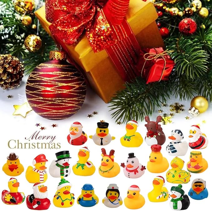 Last Day Promotion 80% OFF 24 Pcs Countdown Christmas Rubber Ducks Advent Calendar