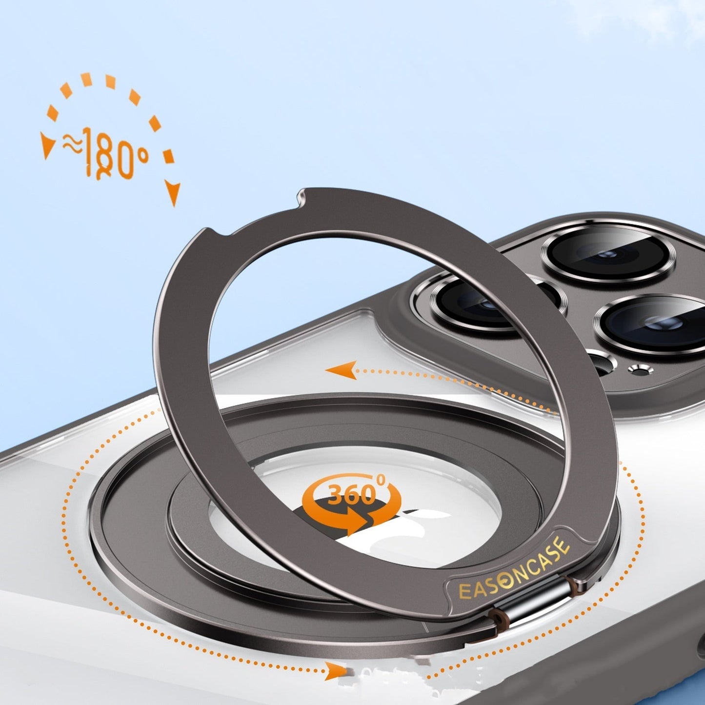High Transparency Case with 360° Magnetic Rotating Stand