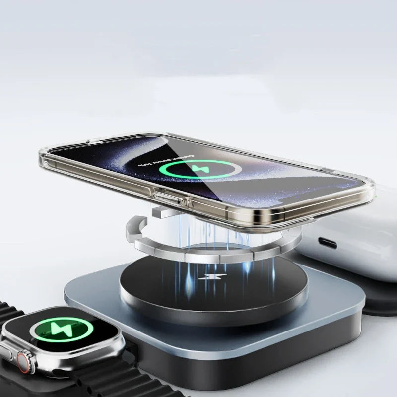3-in-1 Wireless Charger for Phone, Watch, and Earbuds – MagSafe Ready