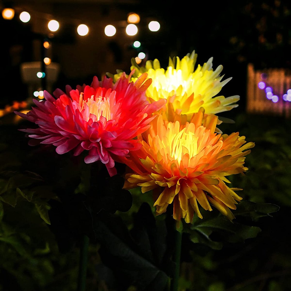29.5" Chrysanthemum Solar Garden Stake LED