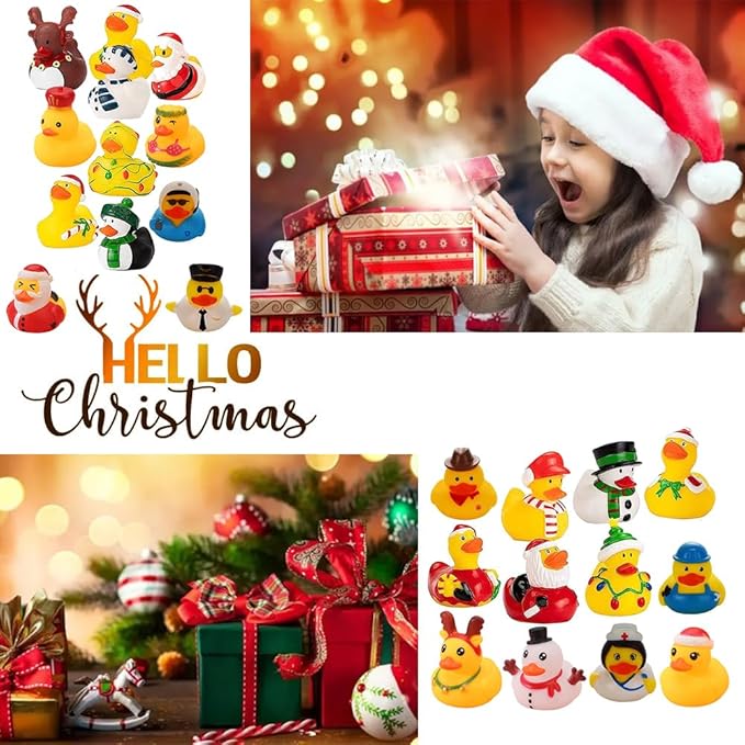 Last Day Promotion 80% OFF 24 Pcs Countdown Christmas Rubber Ducks Advent Calendar