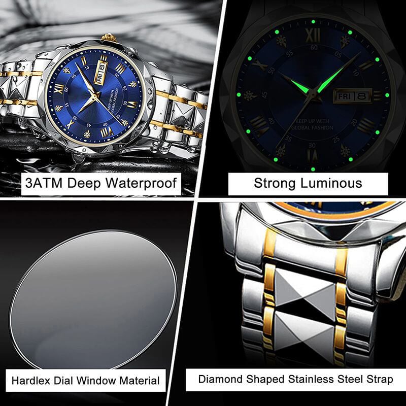Last Day 75% OFF - Waterproof Luminous Stainless Steel Two-tone Quartz Men's Watch