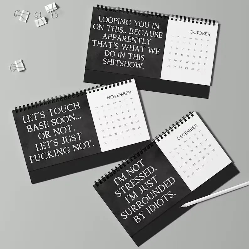 2025 Desk Calendar for Tired-Ass Employees-Shit I Want To Say At Work But Can't