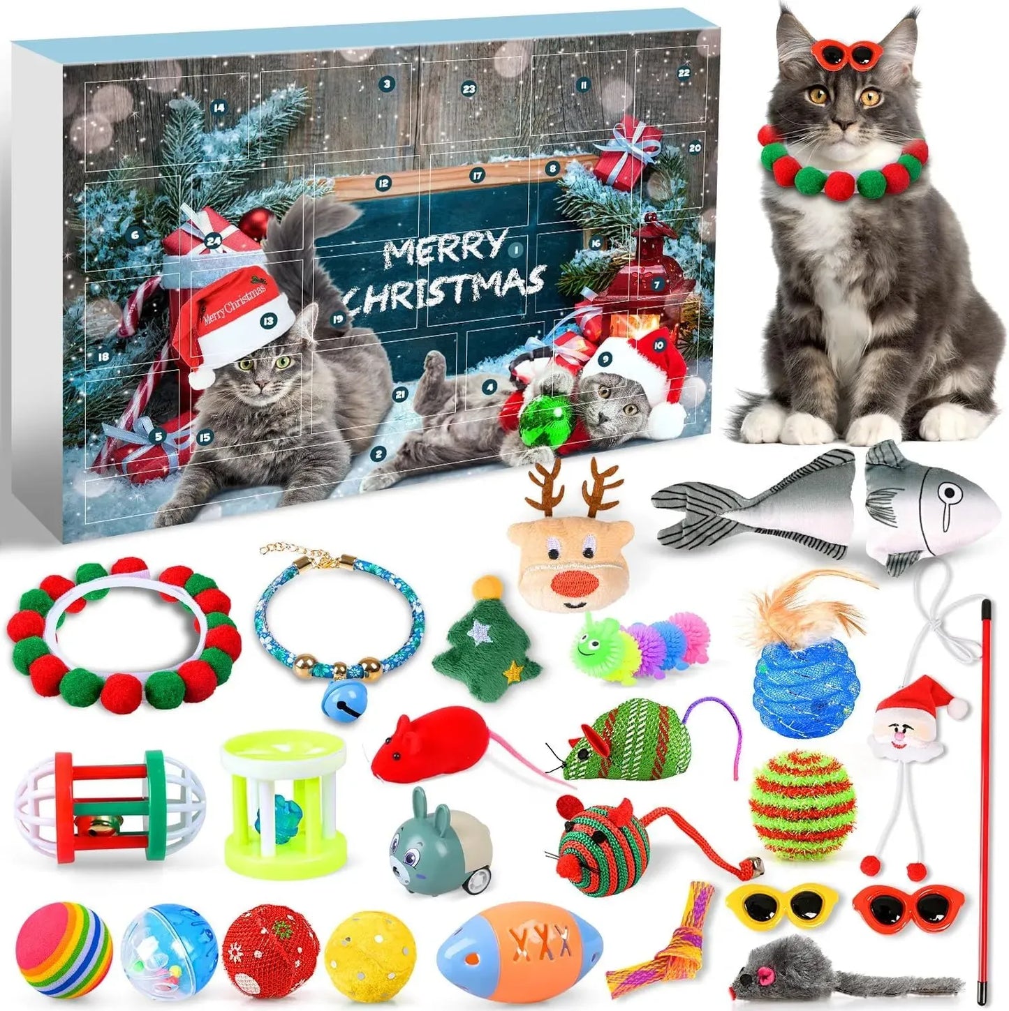 š„Last 48 hours 57% OFF - š±2024 Christmas Countdown Pet Toys Advent Calendar