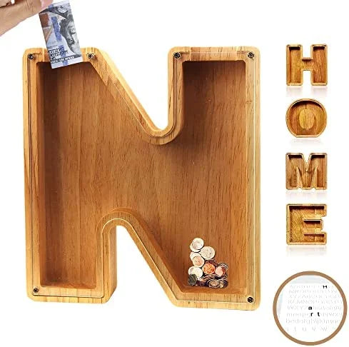 (š„2024 BEST GIFT TO CHILDRENš„) Wooden Letter Piggy Bankš