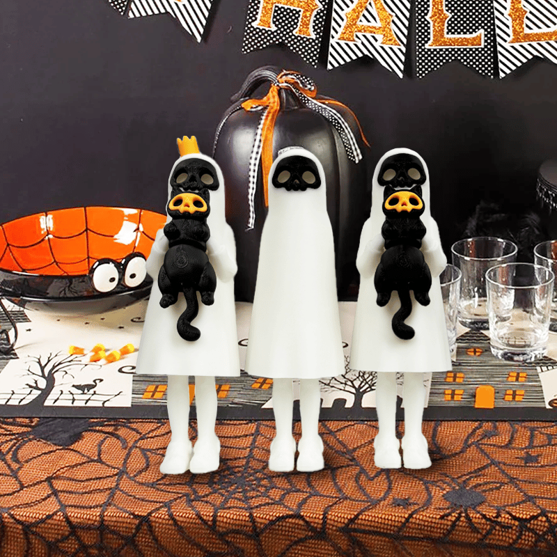 👻3D printed Halloween Ghost and Cat Figurines🐈⬛
