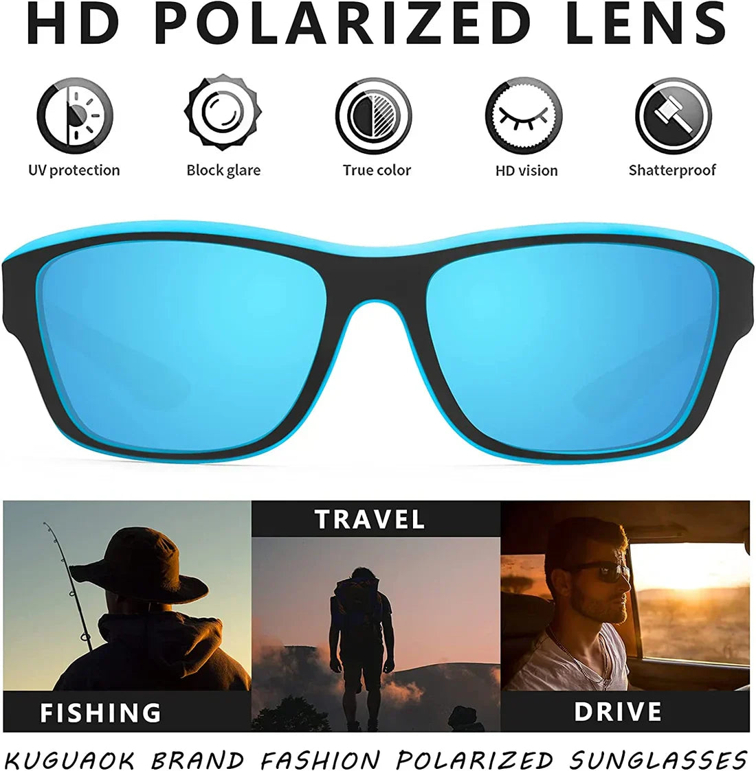 Men's Outdoor Sports Sunglasses with Anti-glare Polarized Lens