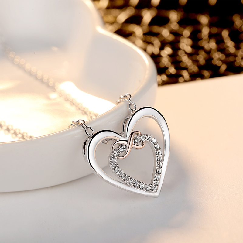 For Granddaughter/Daughter 🧡-Always Keep Me in Your Heart for You are Always in Mine Two hearts Infinity Necklace