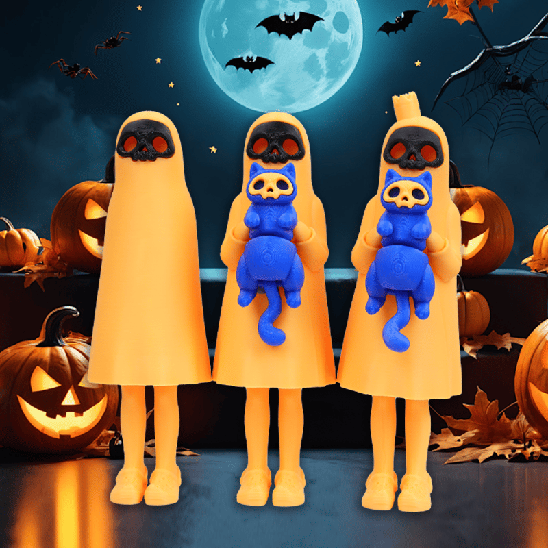 👻3D printed Halloween Ghost and Cat Figurines🐈⬛