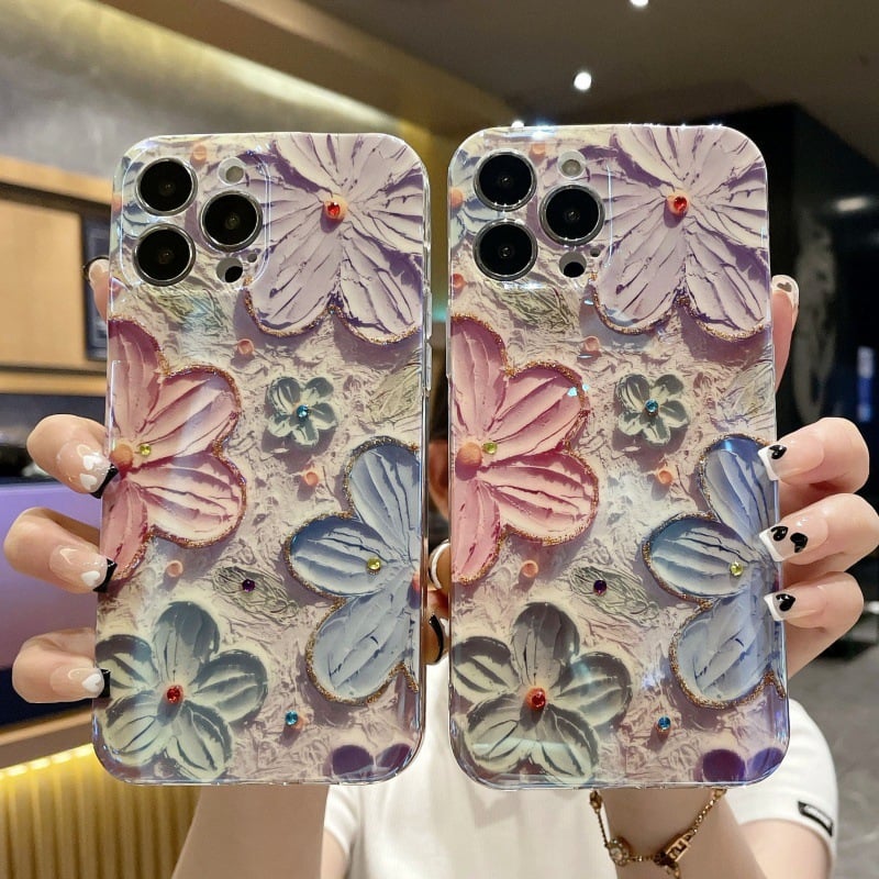 ๐ฅ๐ธ๐ฑOil Painting Flower Phone Case for Iphone ๐ธ
