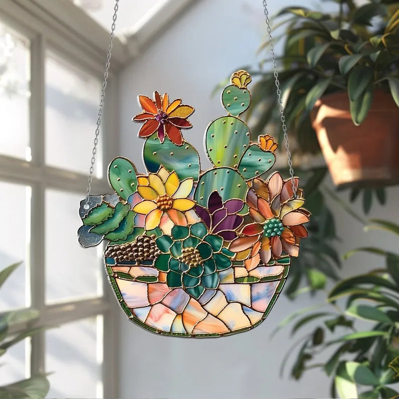 🌷Succulent Acrylic Window Hanging
