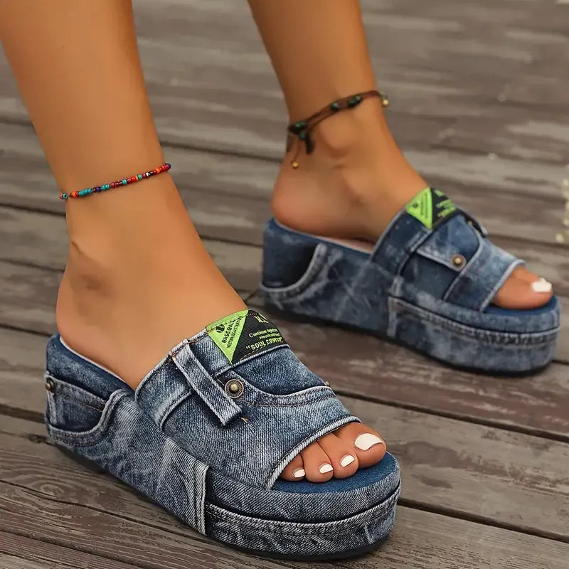 💥Last Day Promotion 50% OFF🔥- Women's Platform Denim Sandals👡