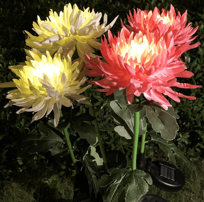 29.5" Chrysanthemum Solar Garden Stake LED