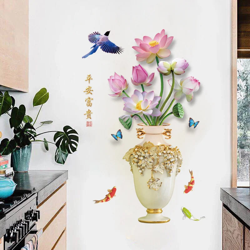 ๐3D Large Vase Wall Sticker