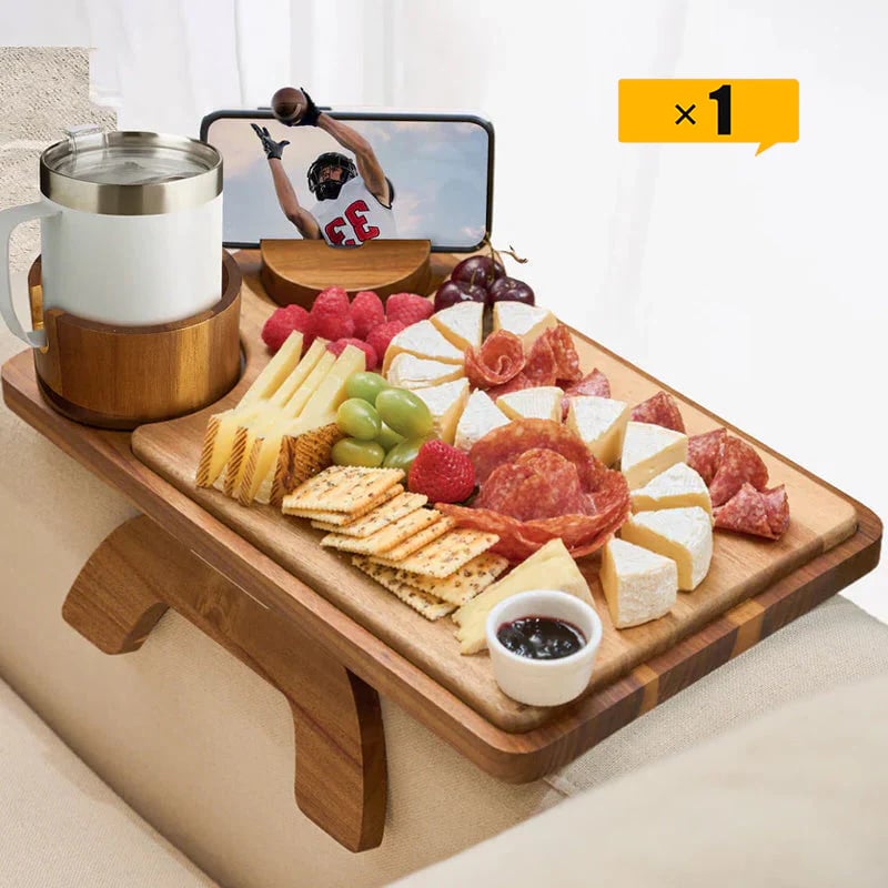 LAST DAY 70% OFF-Sofa Cup Holder Tray With 360° Swivel Stand