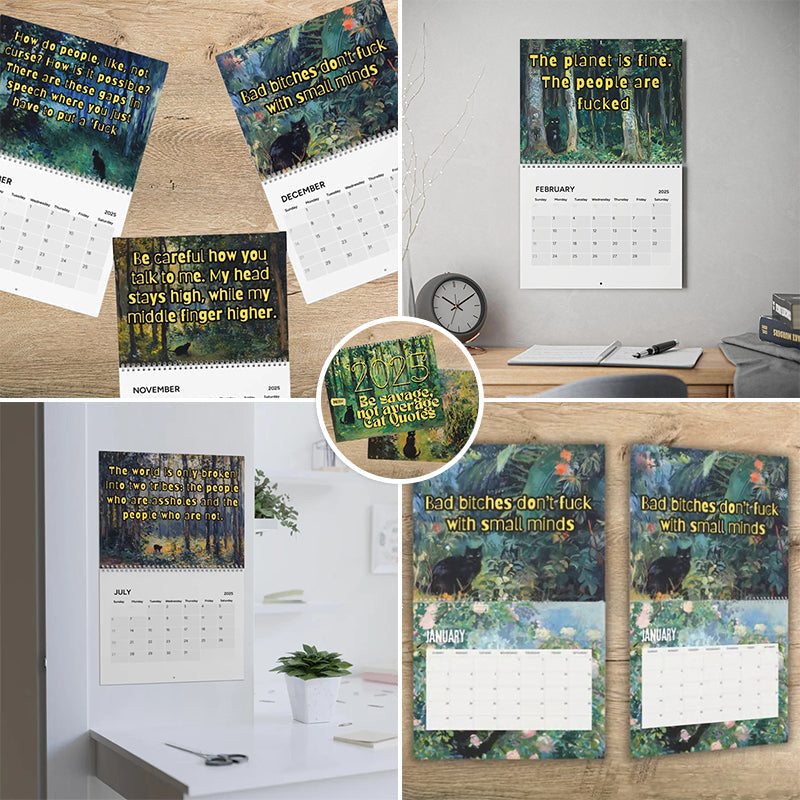 😹2025 Bad Bitch Cat Quotes Calendar