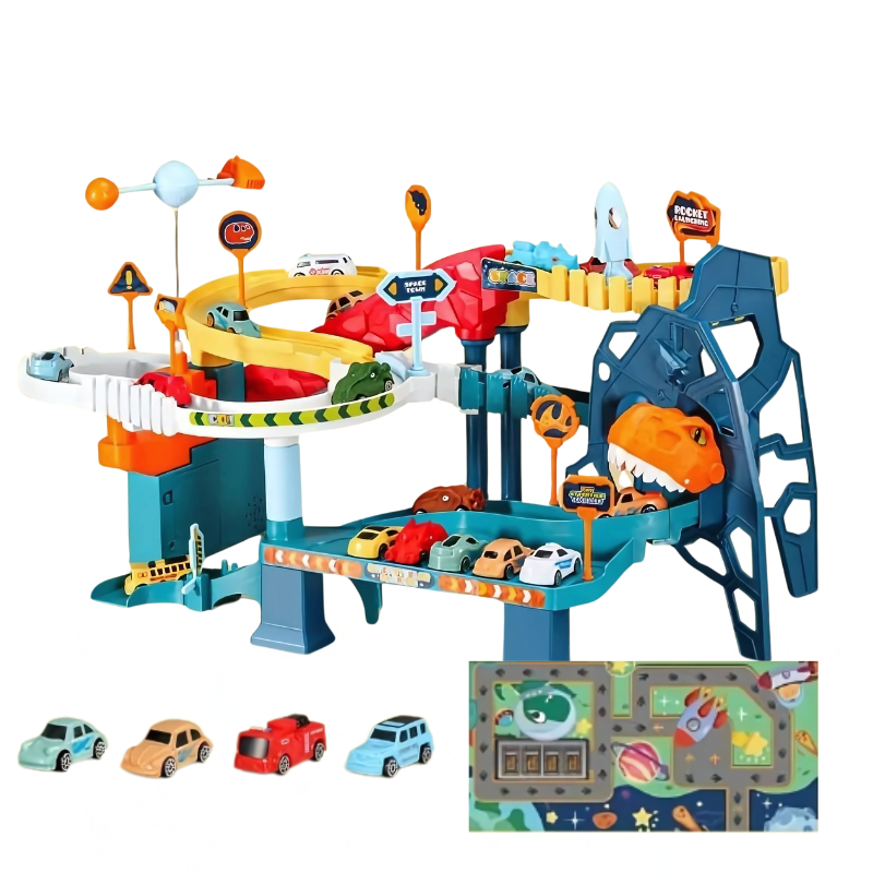 GalaxyRush Epic Dinosaur & Space Race Track for Kids