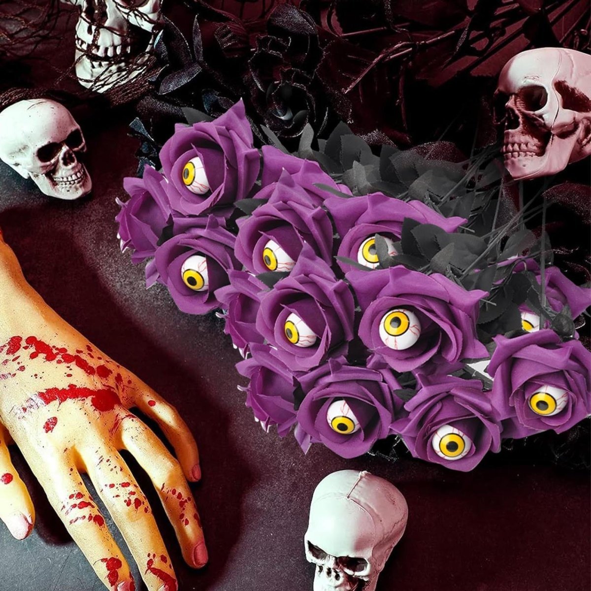 💀Devil Eye Black Rose Stem Decoration🌹 (BUY 5 GET 5 FREE)💥