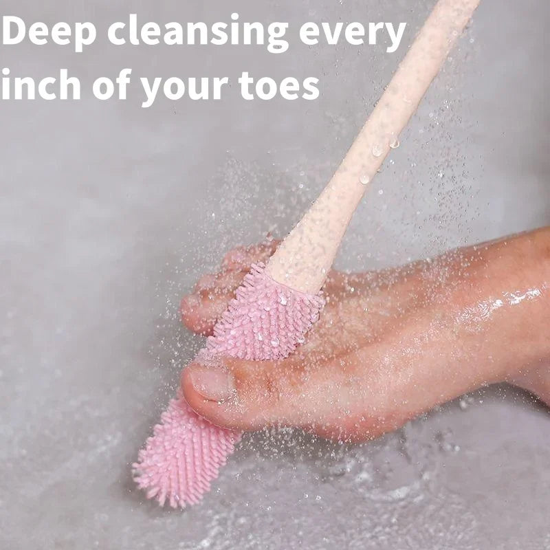 π₯(2PCS/ SET) Long Handled Silicone Toe Crevice Cleaning Brush & Exfoliating Brush