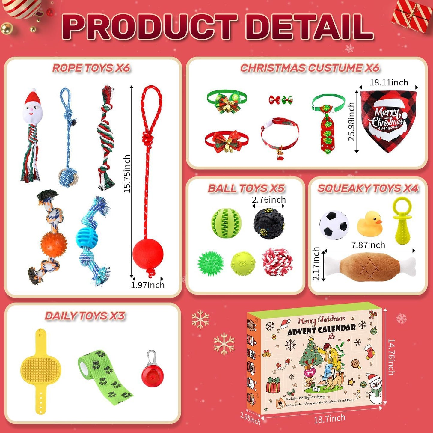 š„Last 48 hours 57% OFF - š±2024 Christmas Countdown Pet Toys Advent Calendar