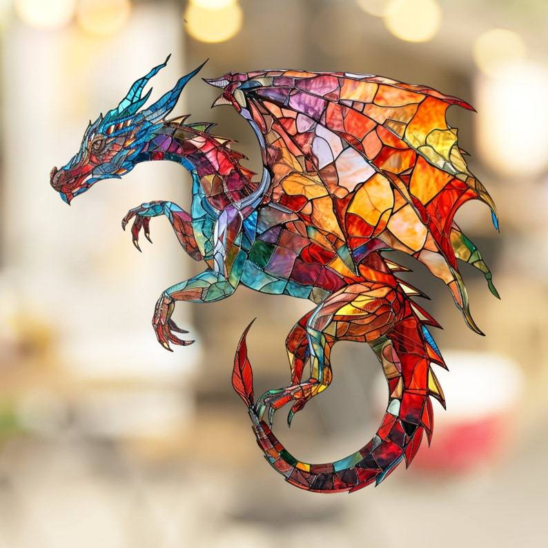 π2024 Christmas Gift 50% Off--Acrylic Colorful Dragon Suncatcher Ornament