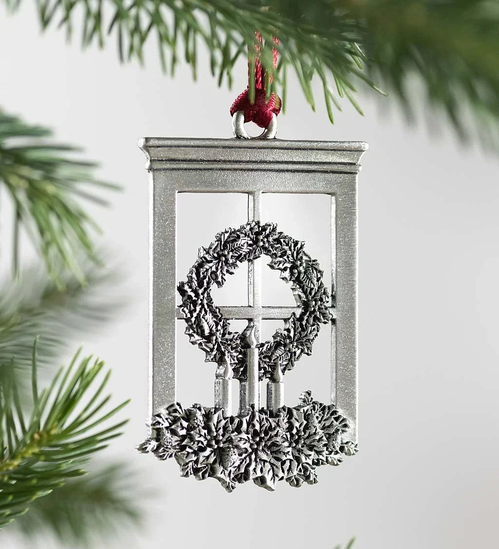 šSolid Pewter Christmas Tree Ornamentš„