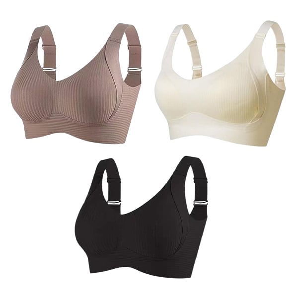 🔥Women's Ribbed Push Up Adjustable Wireless Bra