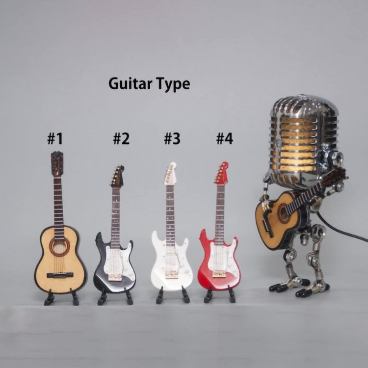 🎁Vintage Microphone Robot Desk Lamp - Get Free Guitar!!