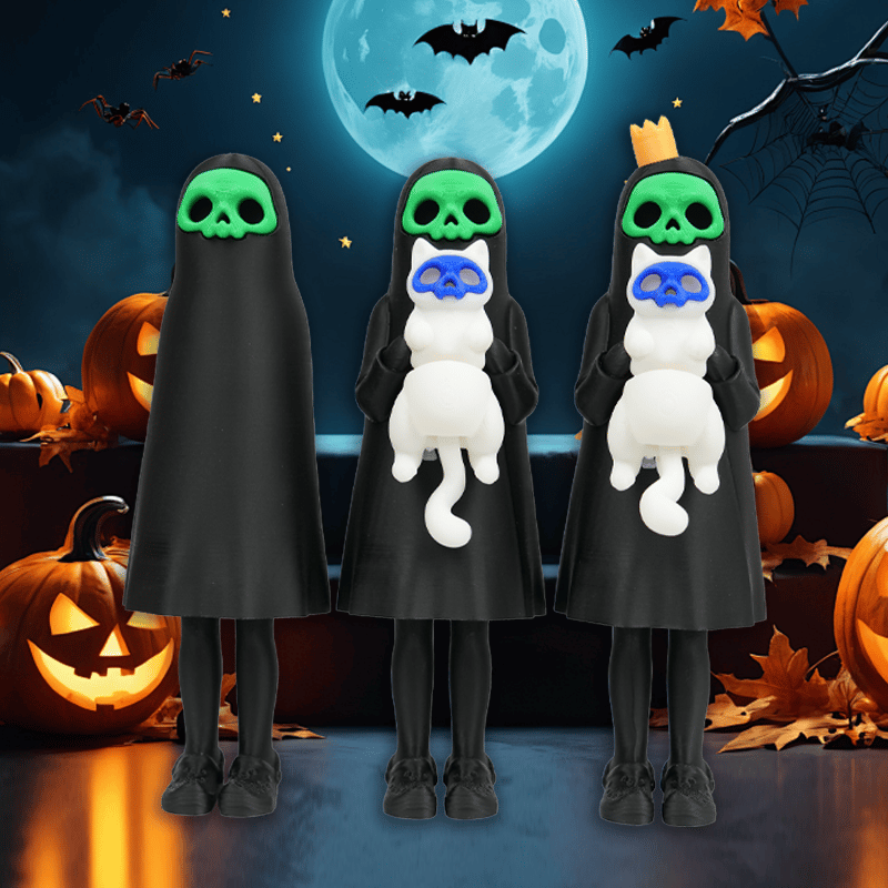 👻3D printed Halloween Ghost and Cat Figurines🐈⬛