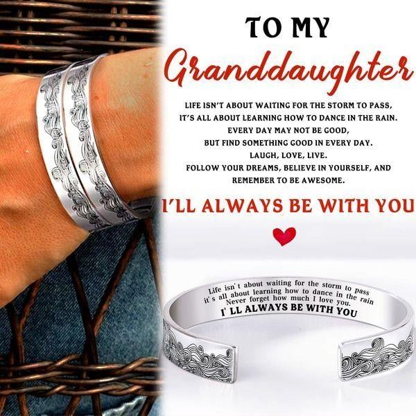 Last Day 75% OFF - For Granddaughter I'll Always Be There For You Wave Cuff Bracelet
