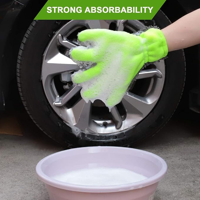 Double-sided five-finger car wash gloves