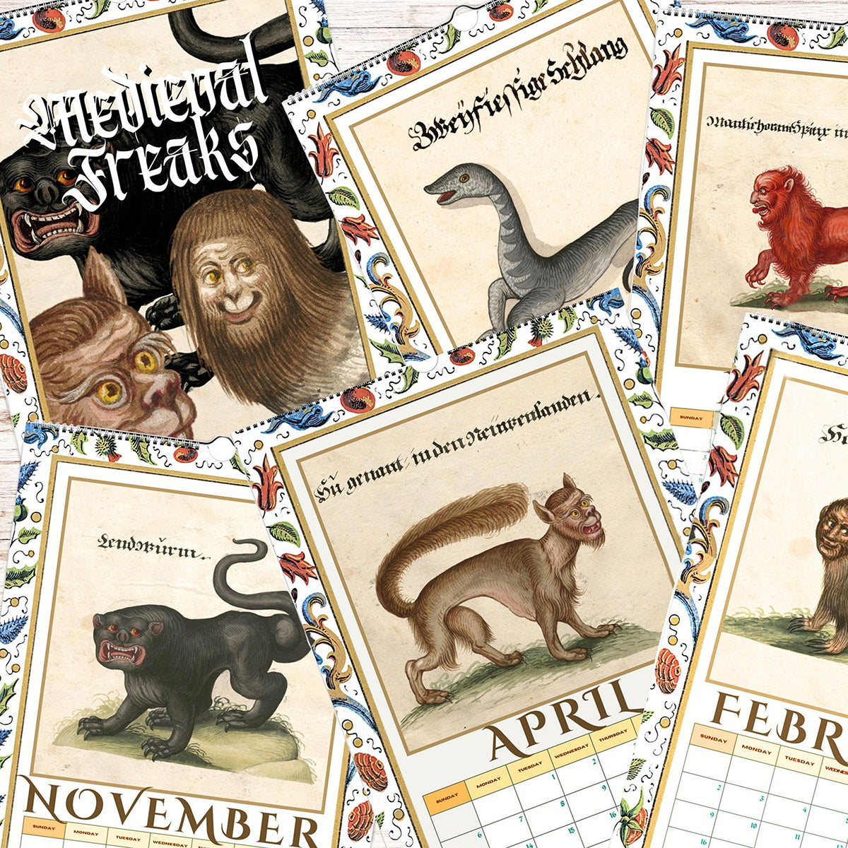 2025 Medieval Freaks Wall Calendarđ