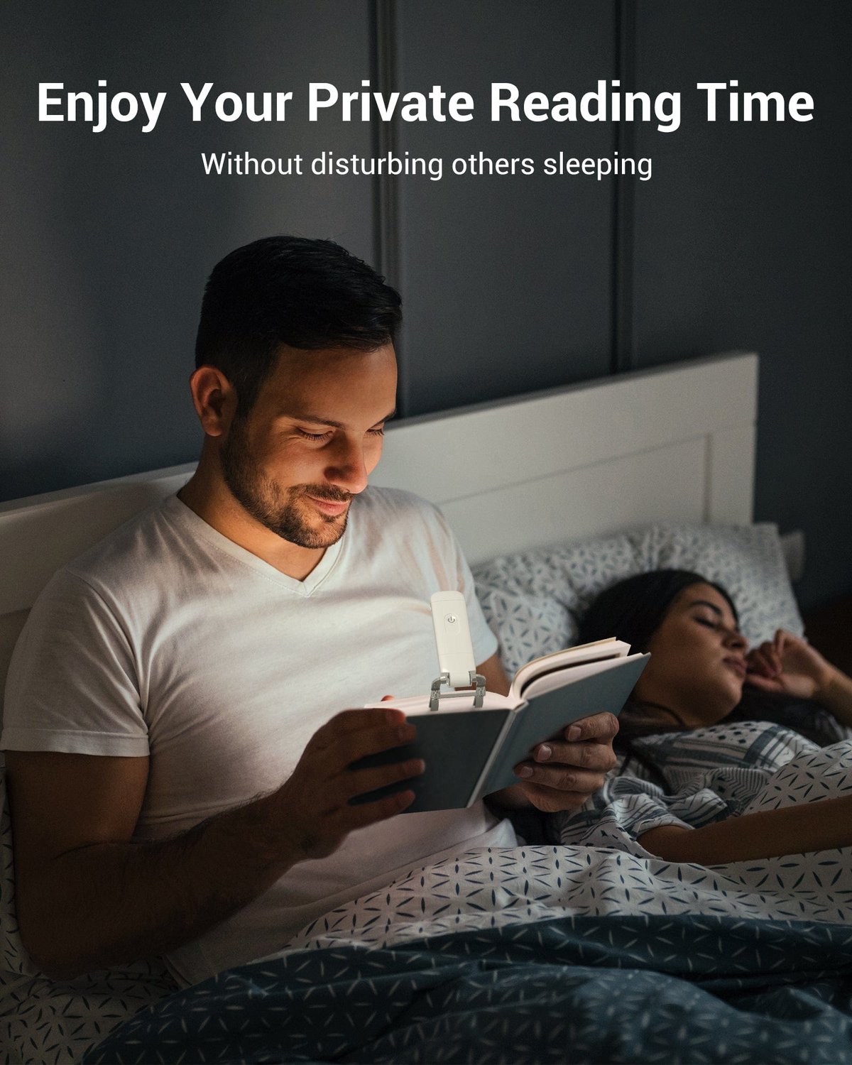 📖USB Rechargeable Book LED Light with Clip for Reading in Bed