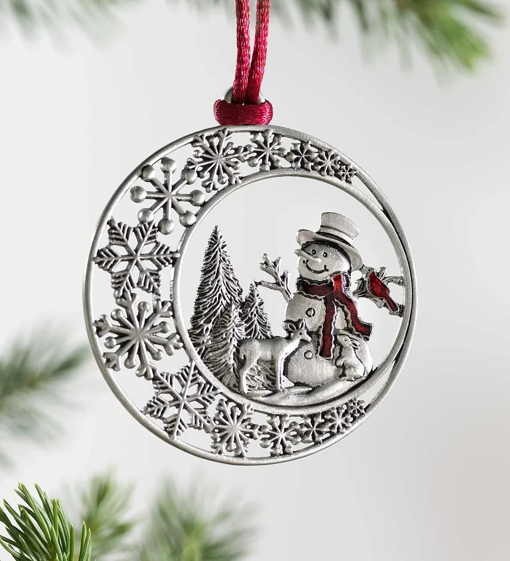 šSolid Pewter Christmas Tree Ornamentš„