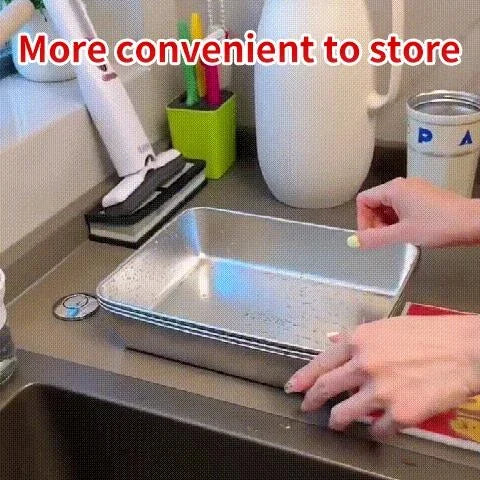 🔥LAST DAY 49% OFF-Stainless Steel Square Plate(With Lid)