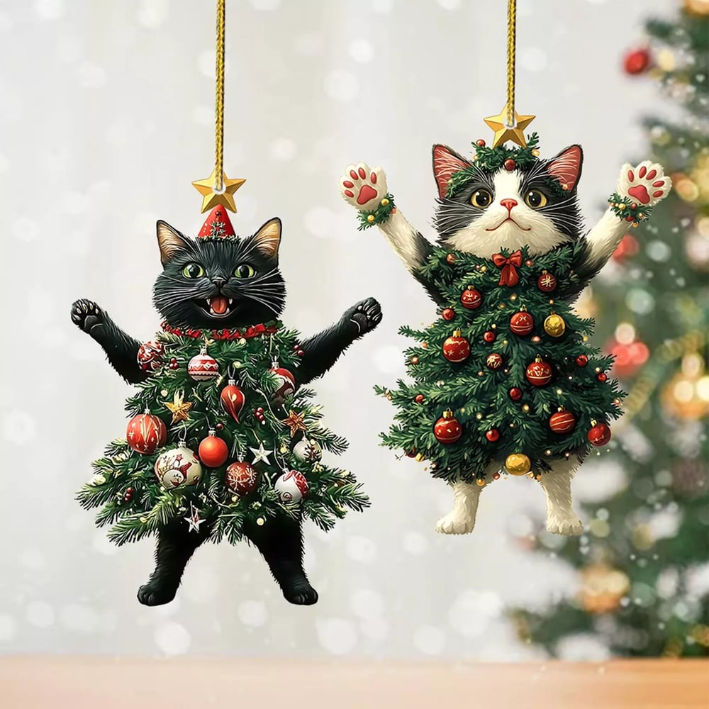 đ„Last Day Promotion 49% OFFđFunny Black and White Cats Christmas Ornament (Limited Handmade 200pcs)