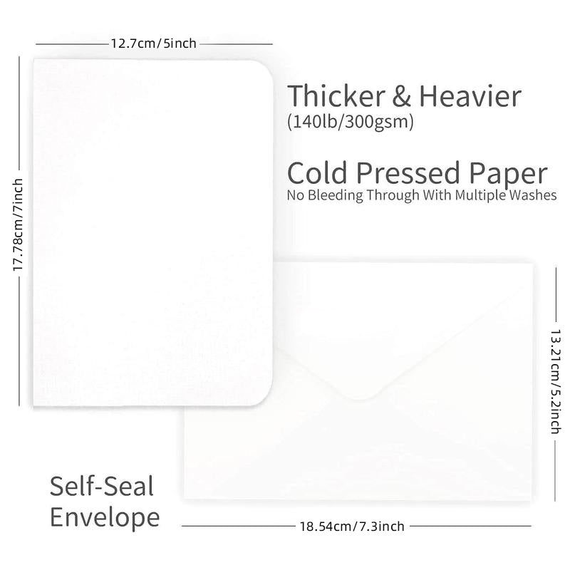 Blank Watercolor Cards and Envelopes