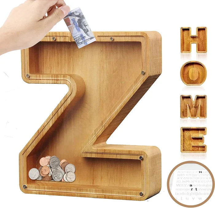 (š„2024 BEST GIFT TO CHILDRENš„) Wooden Letter Piggy Bankš