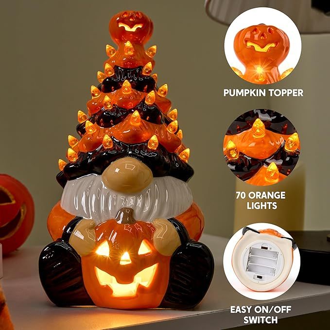 (🔥HOT SALE NOW 49% OFF) - Halloween ceramic dwarf decoration with light