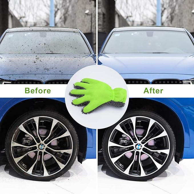 Double-sided five-finger car wash gloves