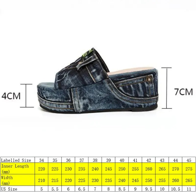 💥Last Day Promotion 50% OFF🔥- Women's Platform Denim Sandals👡